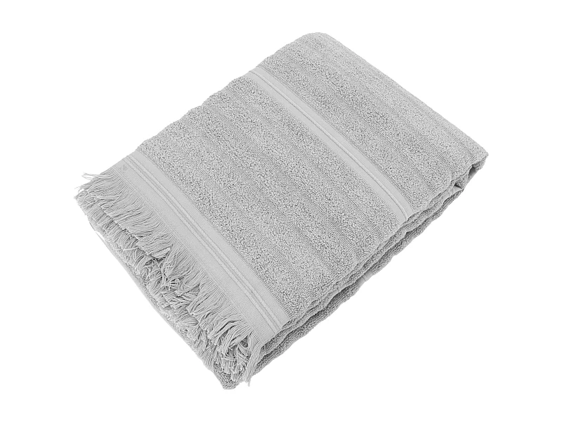 Drap de bain 100x150 cm NATURAL STRIPES gris platine