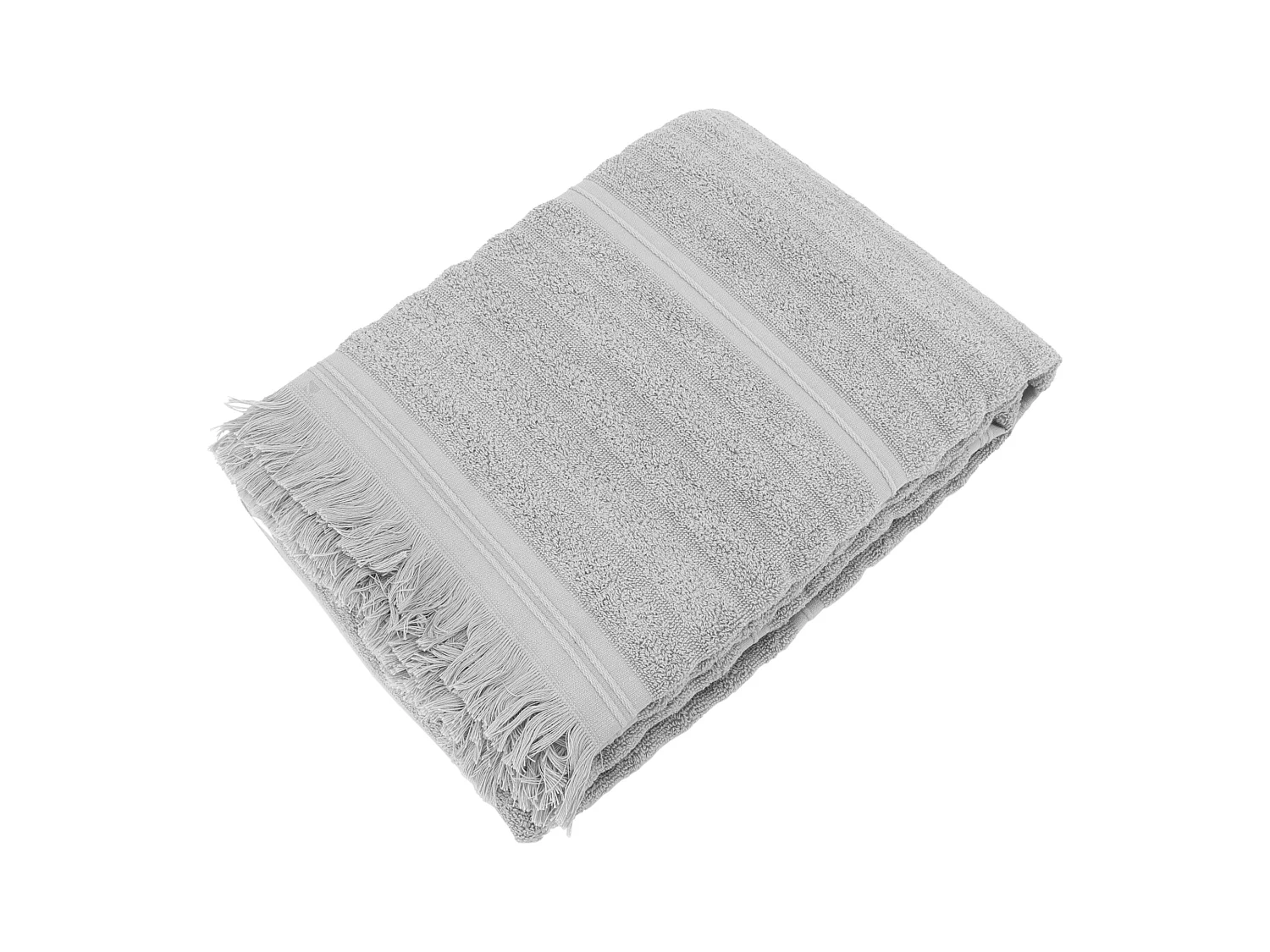 Drap de bain 100x150 cm NATURAL STRIPES gris platine