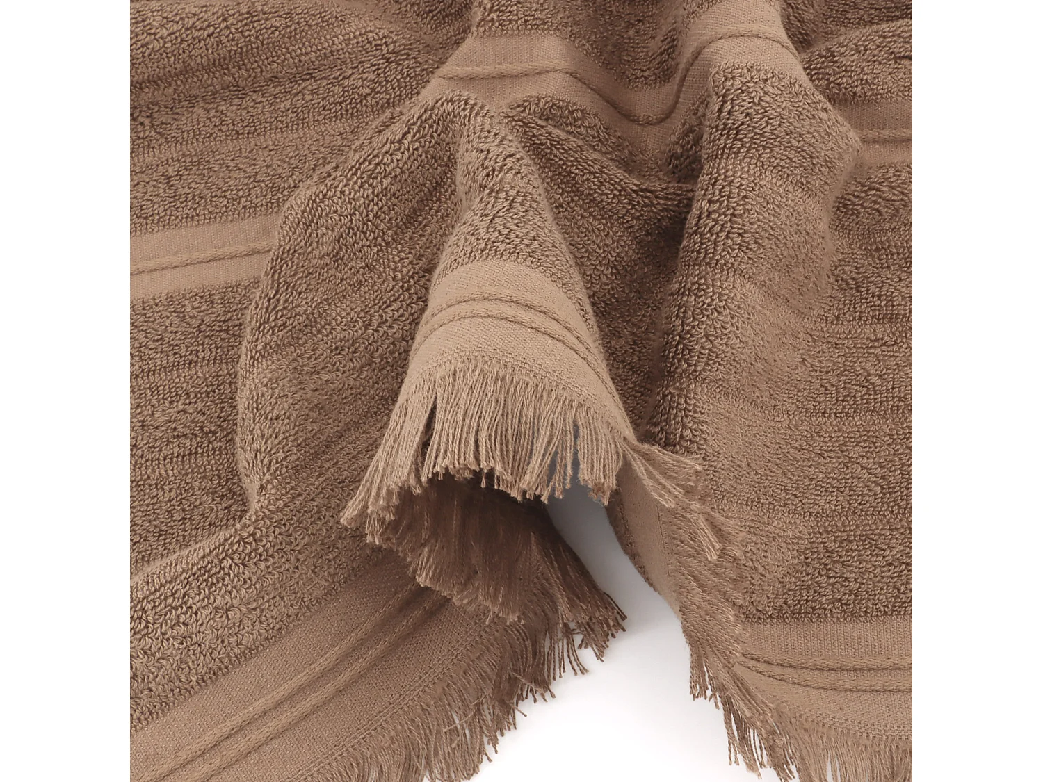 Drap de douche 70x140 cm NATURAL STRIPES marron