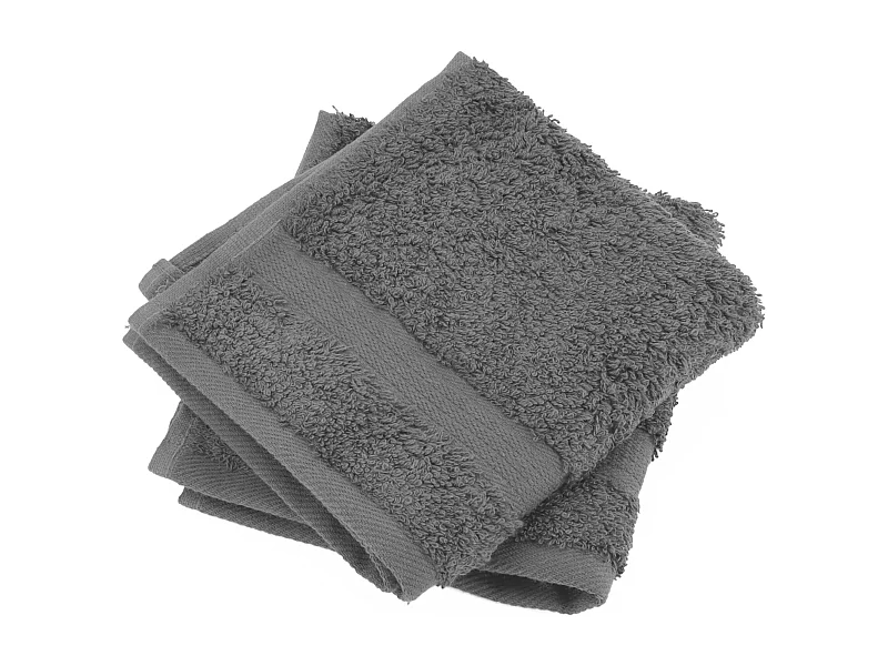 Lot de 2 serviettes invité 30x30 cm LUXOR anthracite