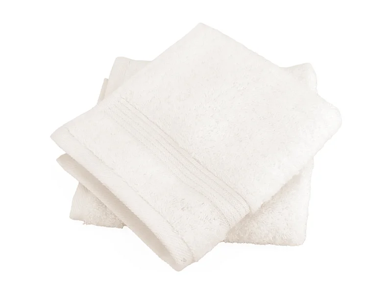Lot de 2 serviettes invité 30x30 cm LUXOR blanc crème