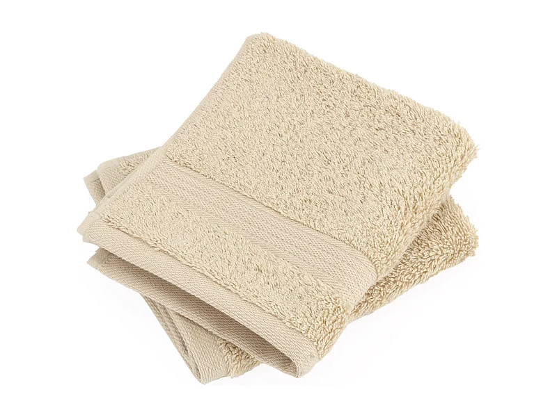 Lot de 2 serviettes invité 30x50 cm LUXOR beige
