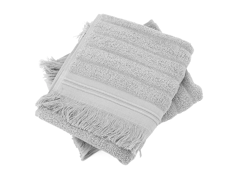 Lot de 2 serviettes invité 33x50 cm NATURAL STRIPES gris platine