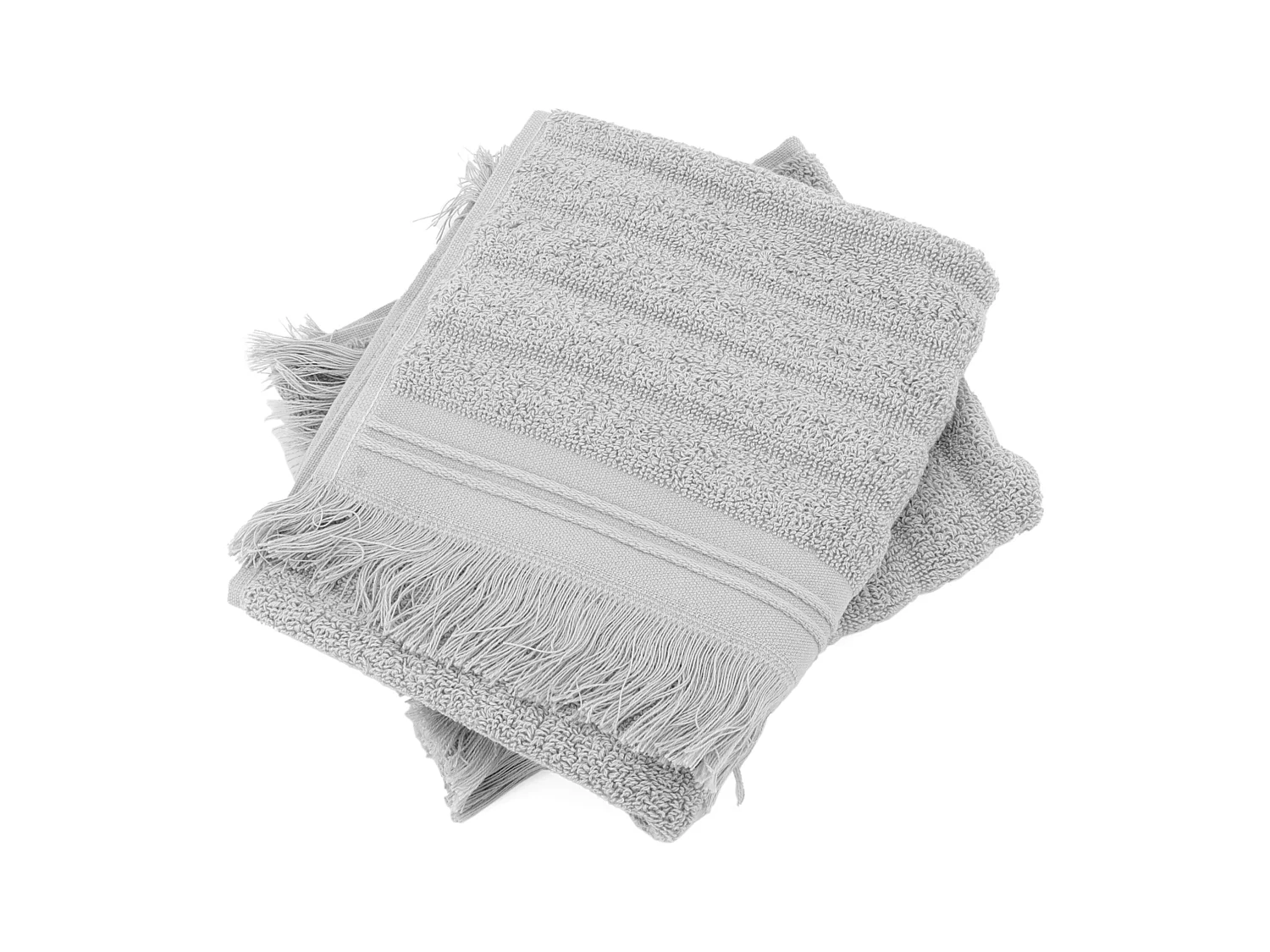 Lot de 2 serviettes invité 33x50 cm NATURAL STRIPES gris platine