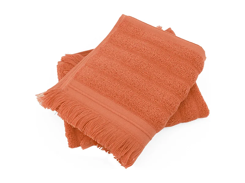 Lot de 2 serviettes invité 33x50 cm NATURAL STRIPES ocre