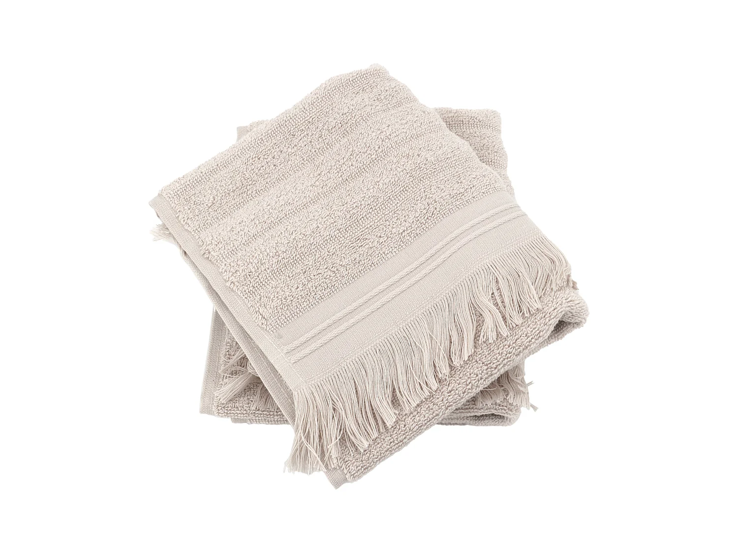 Lot de 2 serviettes invité 33x50 cm NATURAL STRIPES blanc crème