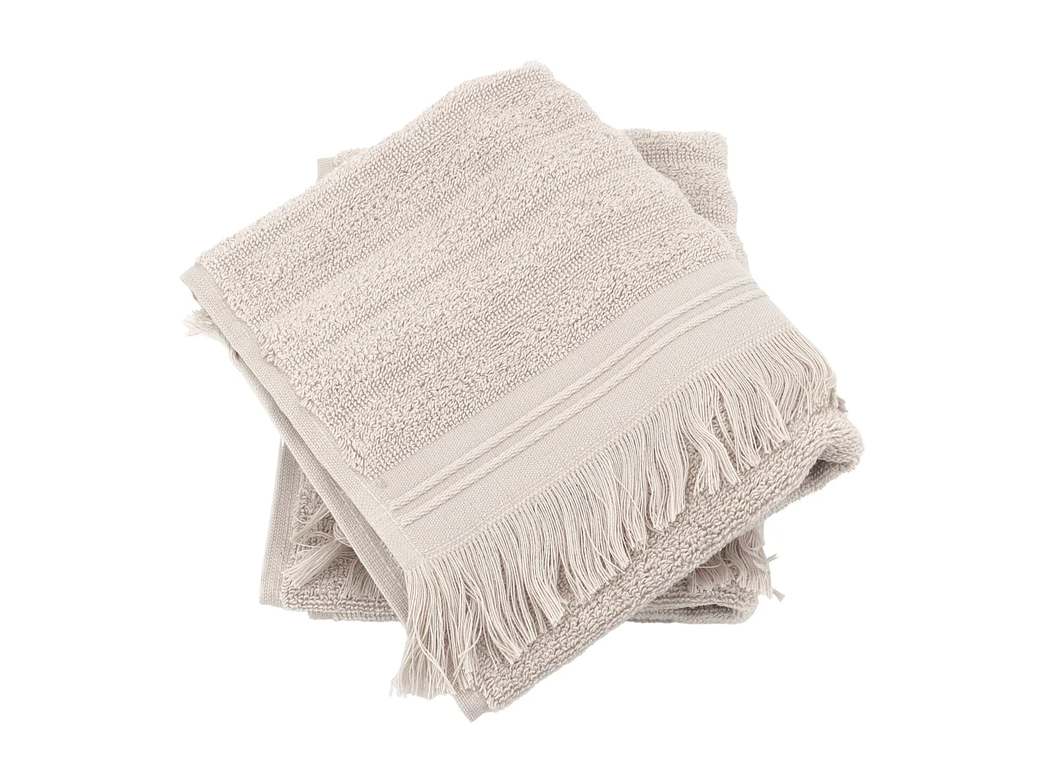 Lot de 2 serviettes invité 33x50 cm NATURAL STRIPES blanc crème