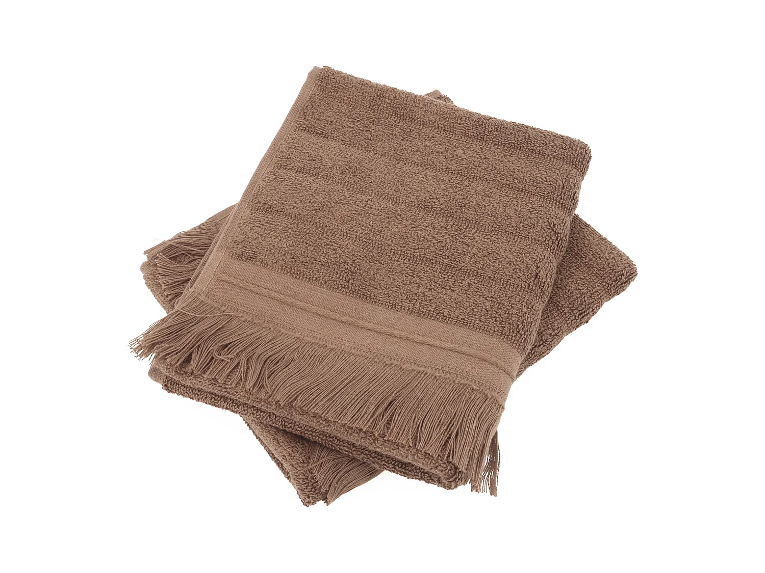 Lot de 2 serviettes invité 33x50 cm NATURAL STRIPES marron