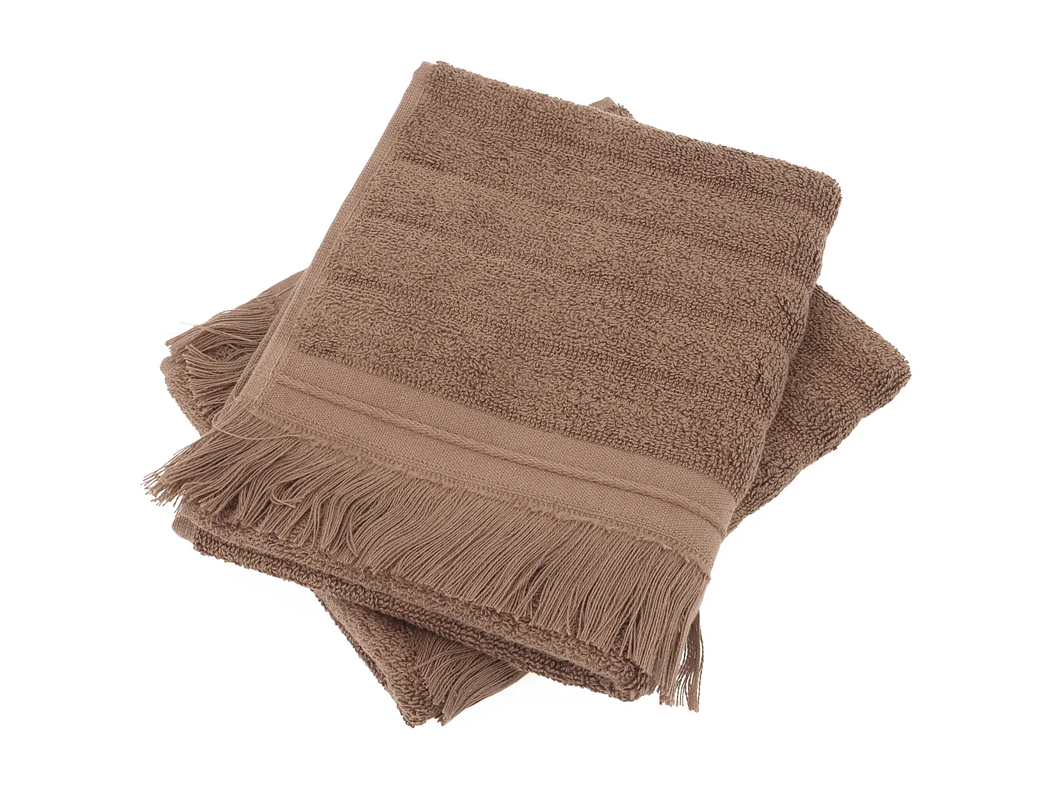 Lot de 2 serviettes invité 33x50 cm NATURAL STRIPES marron