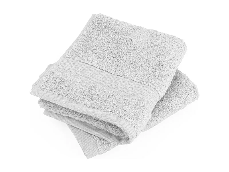 Lot de 2 serviettes invité 30x30 cm LUXOR argent