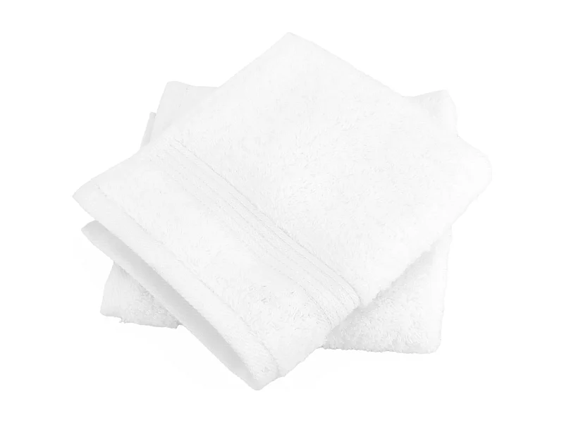 Lot de 2 serviettes invité 30x30 cm LUXOR blanc
