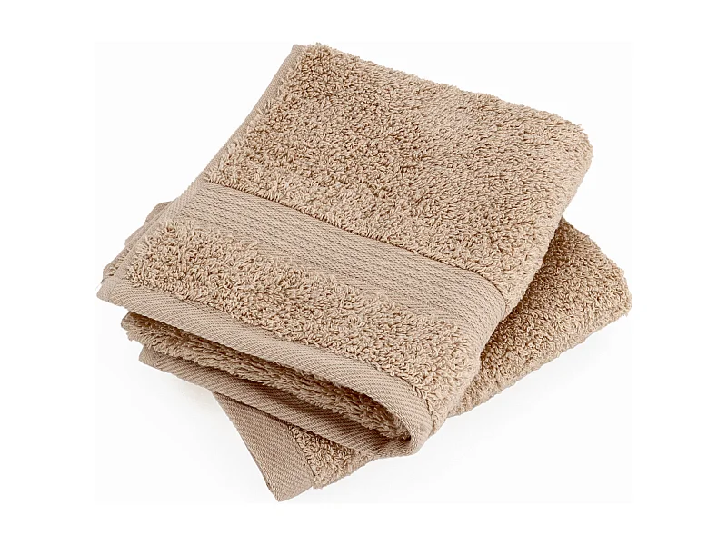 Lot de 2 serviettes invité 30x30 cm LUXOR taupe