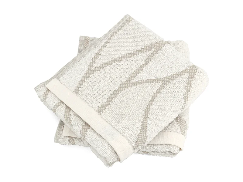 Lot de 2 serviettes invité 33x50 cm BAMBOO LINE beige