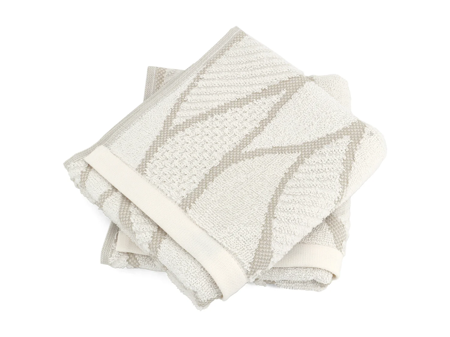 Lot de 2 serviettes invité 33x50 cm BAMBOO LINE beige