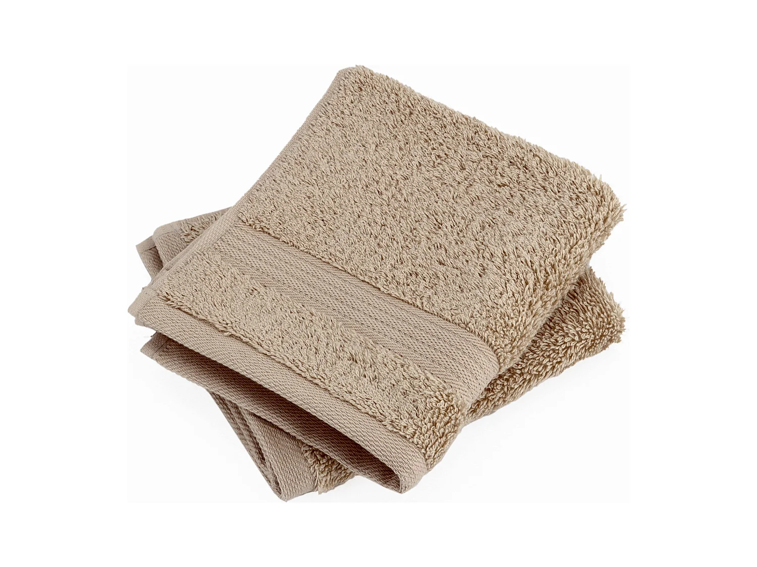 Lot de 2 serviettes invité 30x50 cm LUXOR taupe