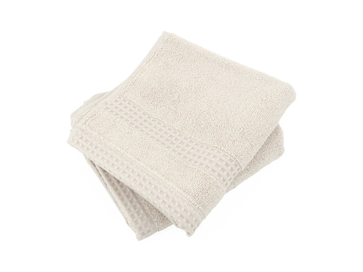 Lot de 2 serviettes invité 33x50 cm NATURAL blanc crème