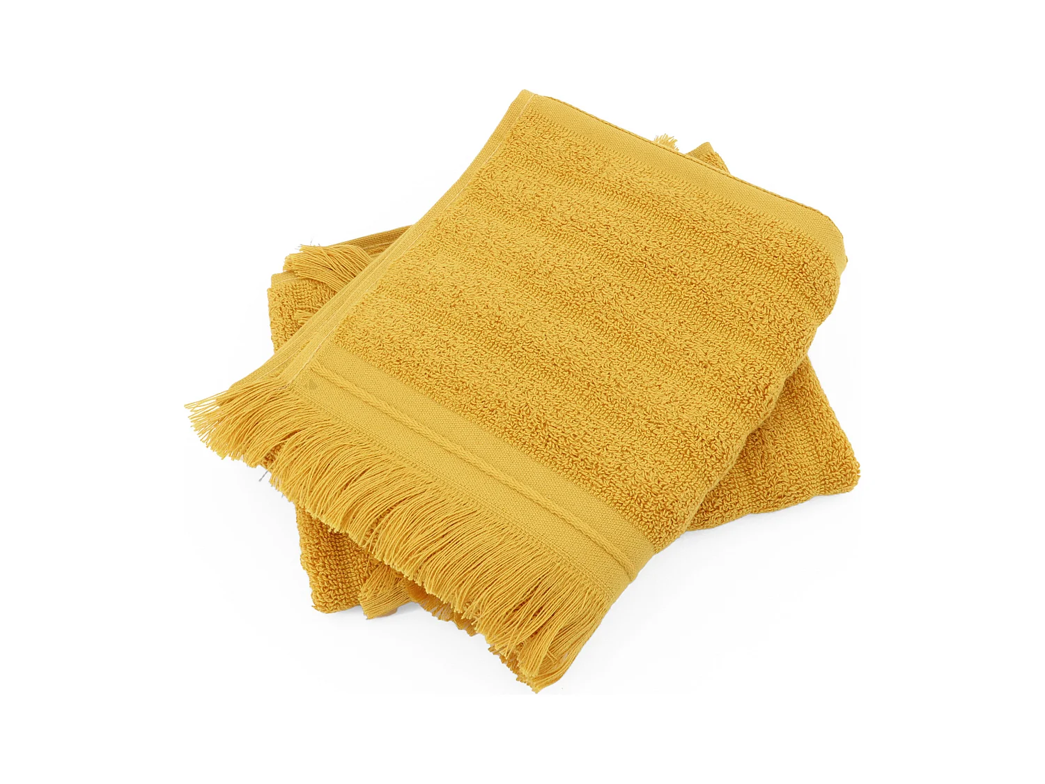 Lot de 2 serviettes invité 33x50 cm NATURAL STRIPES curry