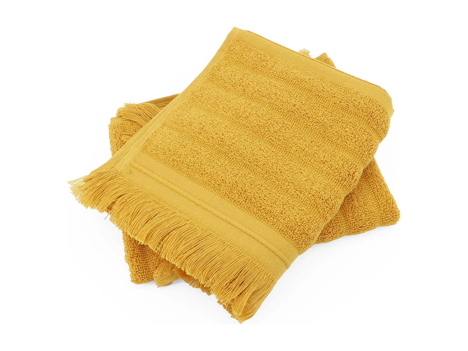 Lot de 2 serviettes invité 33x50 cm NATURAL STRIPES curry