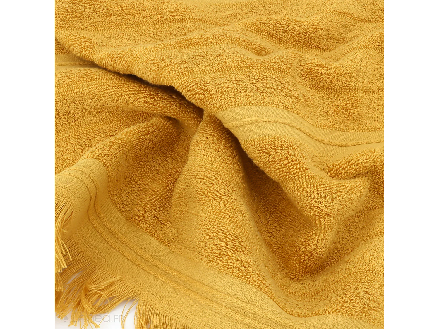 Lot de 2 serviettes invité 33x50 cm NATURAL STRIPES curry