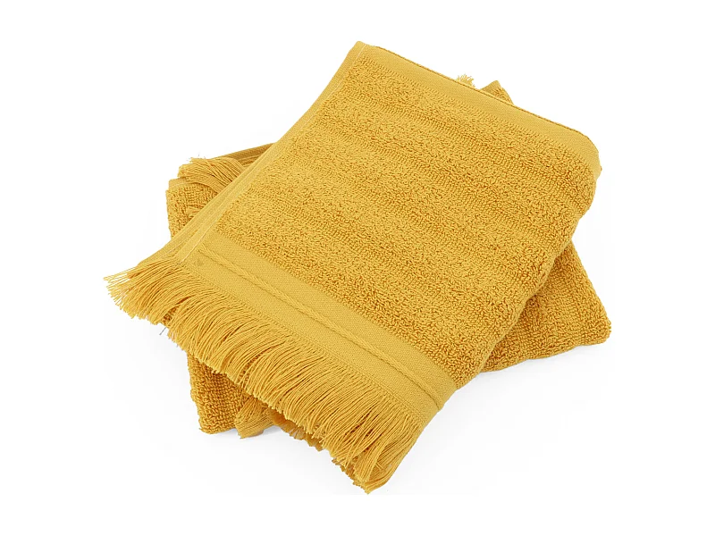 Lot de 2 serviettes invité 33x50 cm NATURAL STRIPES curry