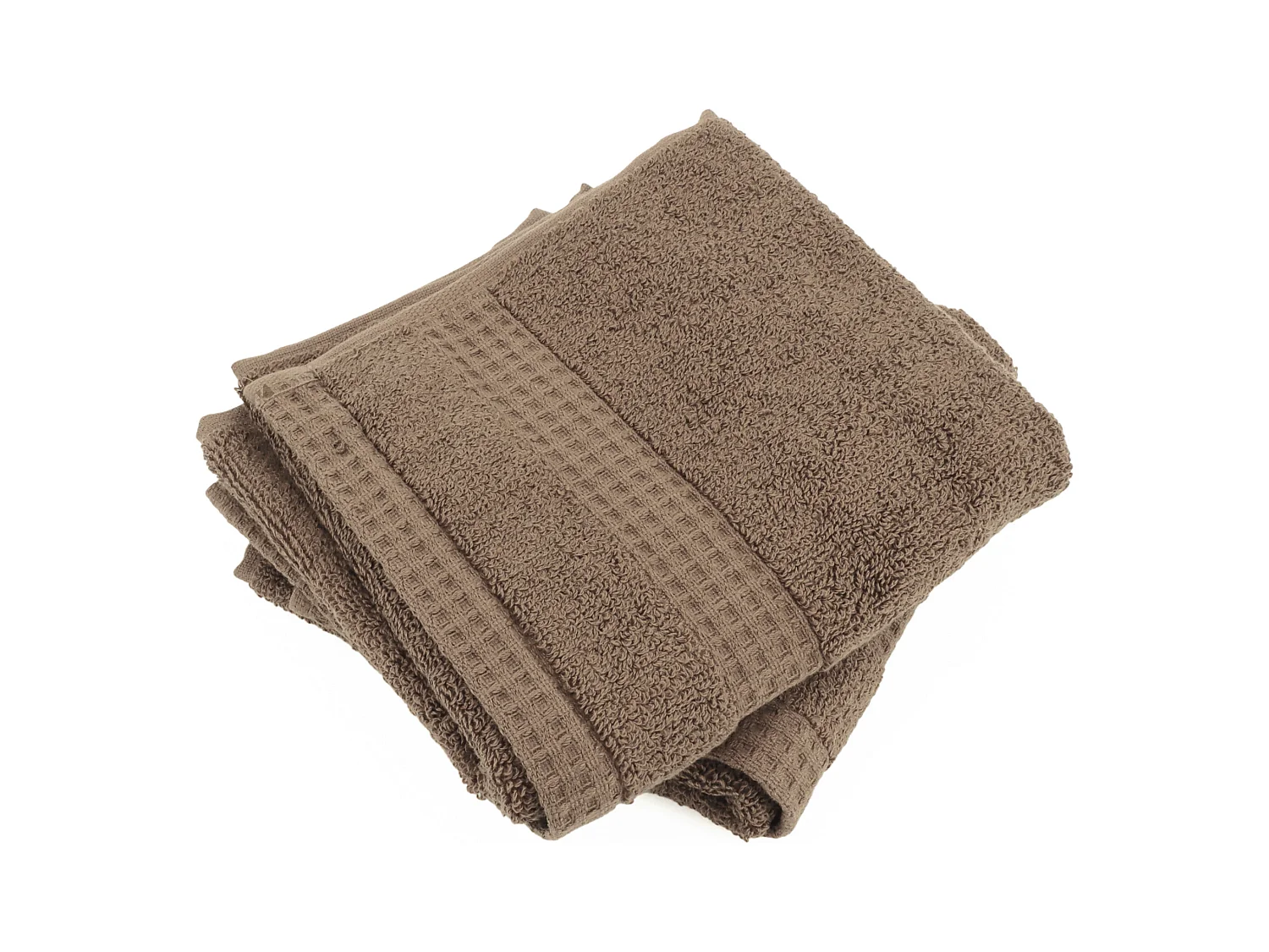 Lot de 2 serviettes invité 33x50 cm NATURAL marron