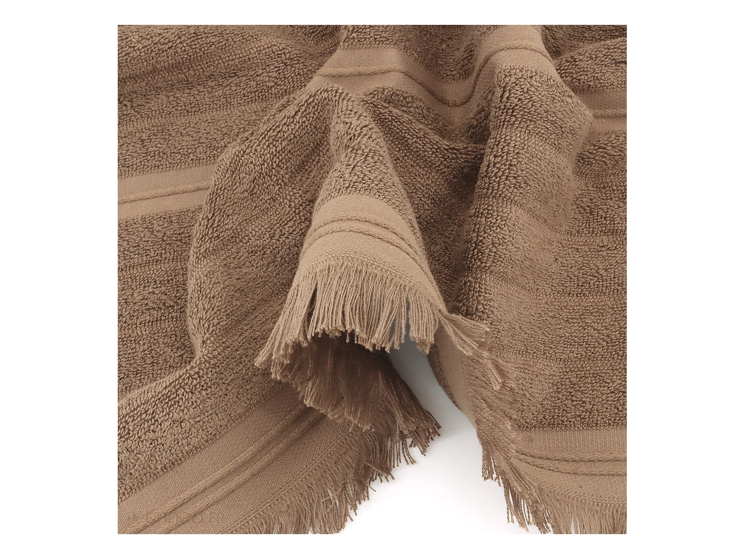 Lot de 2 serviettes invité 33x50 cm NATURAL marron