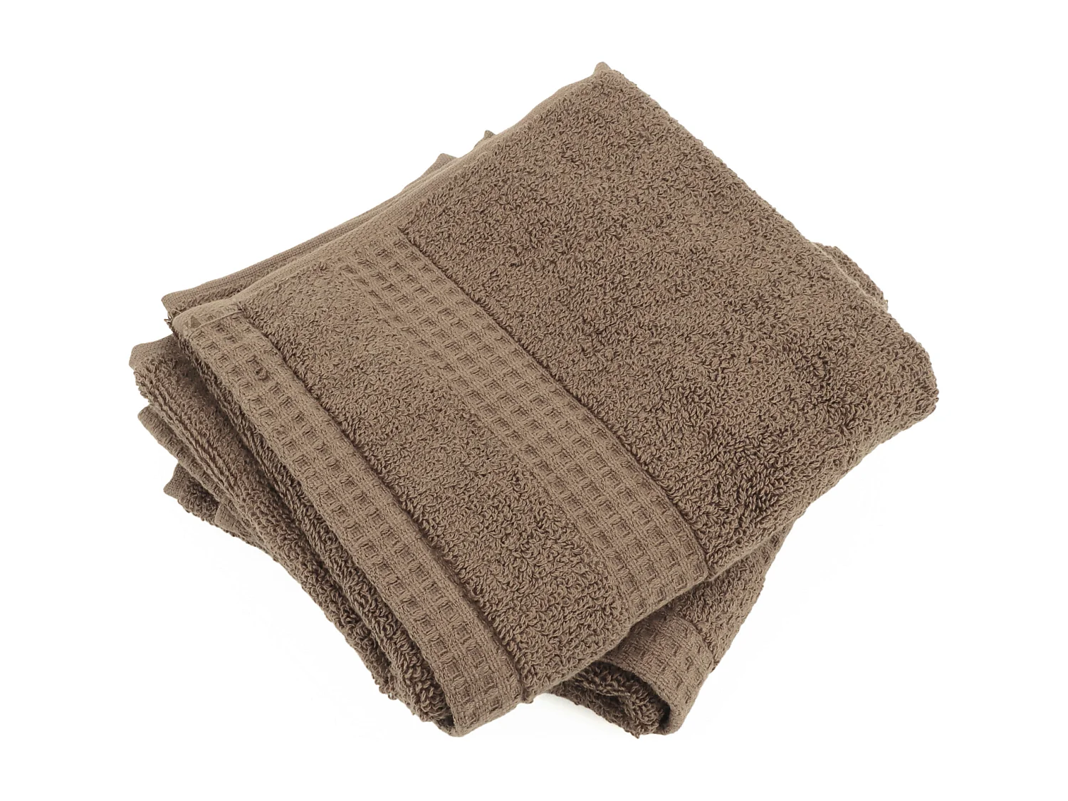 Lot de 2 serviettes invité 33x50 cm NATURAL marron