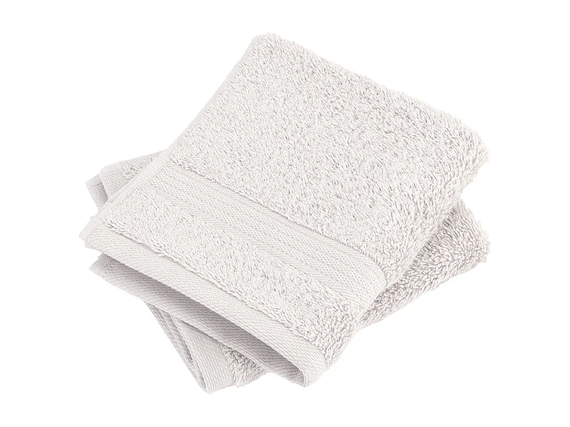 Lot de 2 serviettes invité 30x50 cm LUXOR gris platine