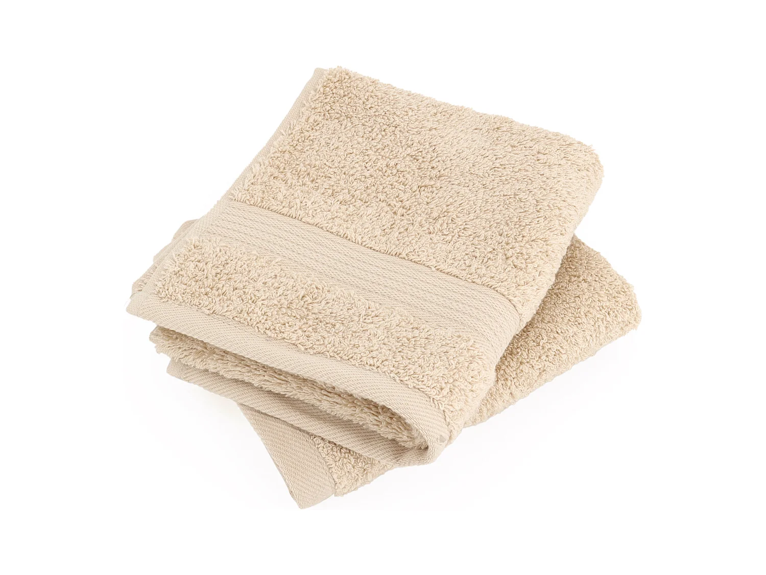 Lot de 2 serviettes invité 30x30 cm LUXOR beige