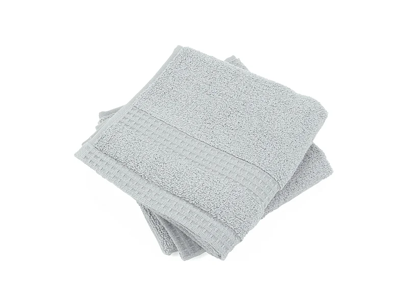 Lot de 2 serviettes invité 33x50 cm NATURAL gris platine