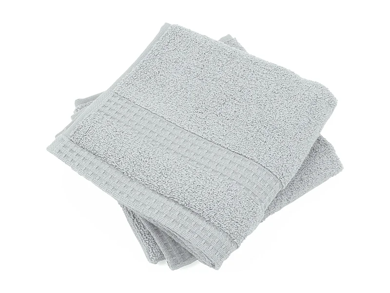 Lot de 2 serviettes invité 33x50 cm NATURAL gris platine