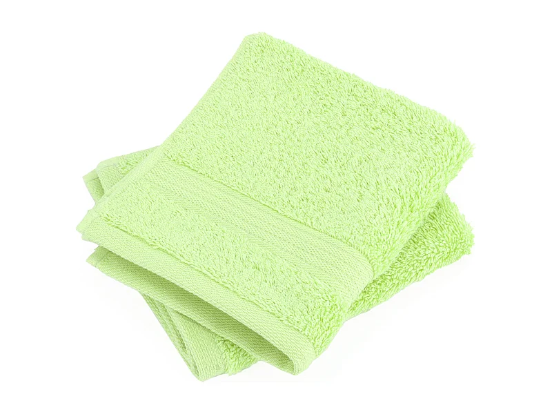 Lot de 2 serviettes invité 30x50 cm LUXOR vert pomme
