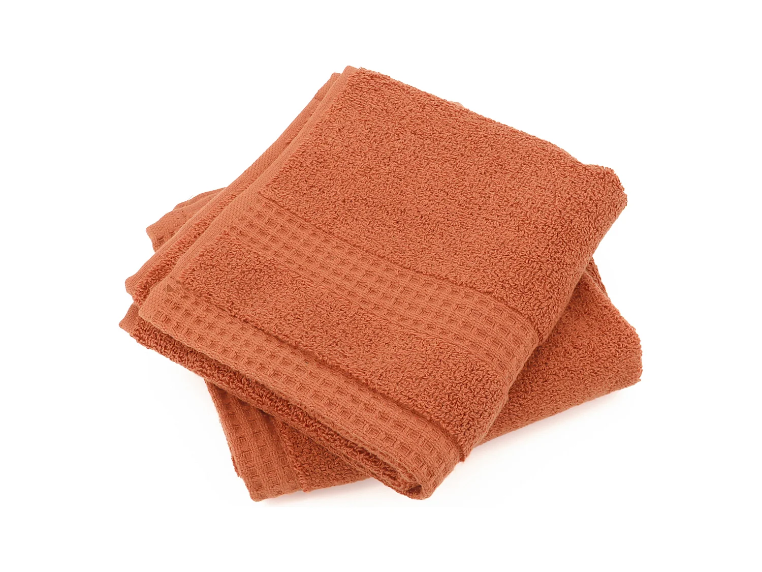 Lot de 2 serviettes invité 33x50 cm NATURAL ocre