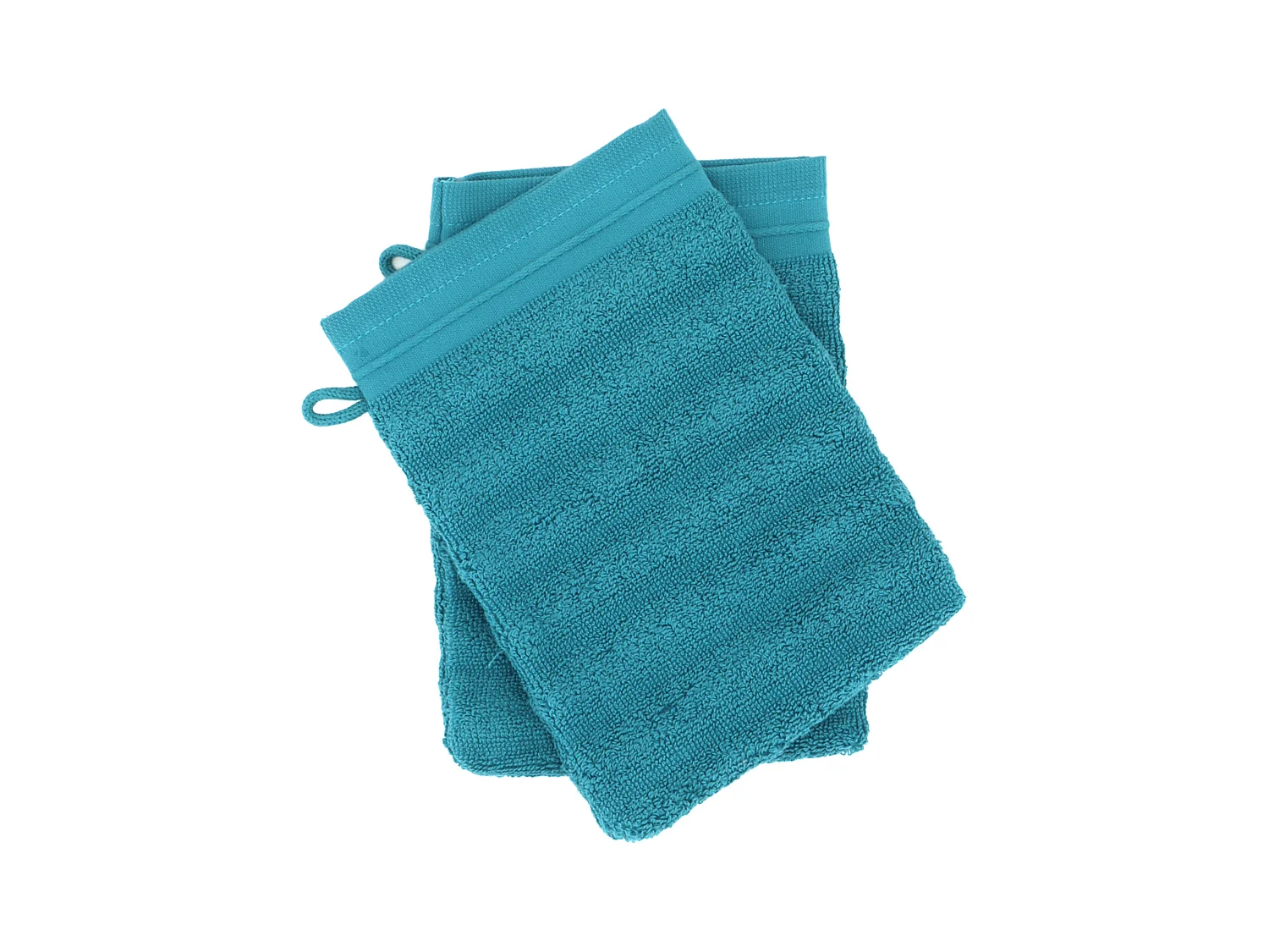 Lot de 2 gants de toilette 16x21 cm NATURAL STRIPES canard