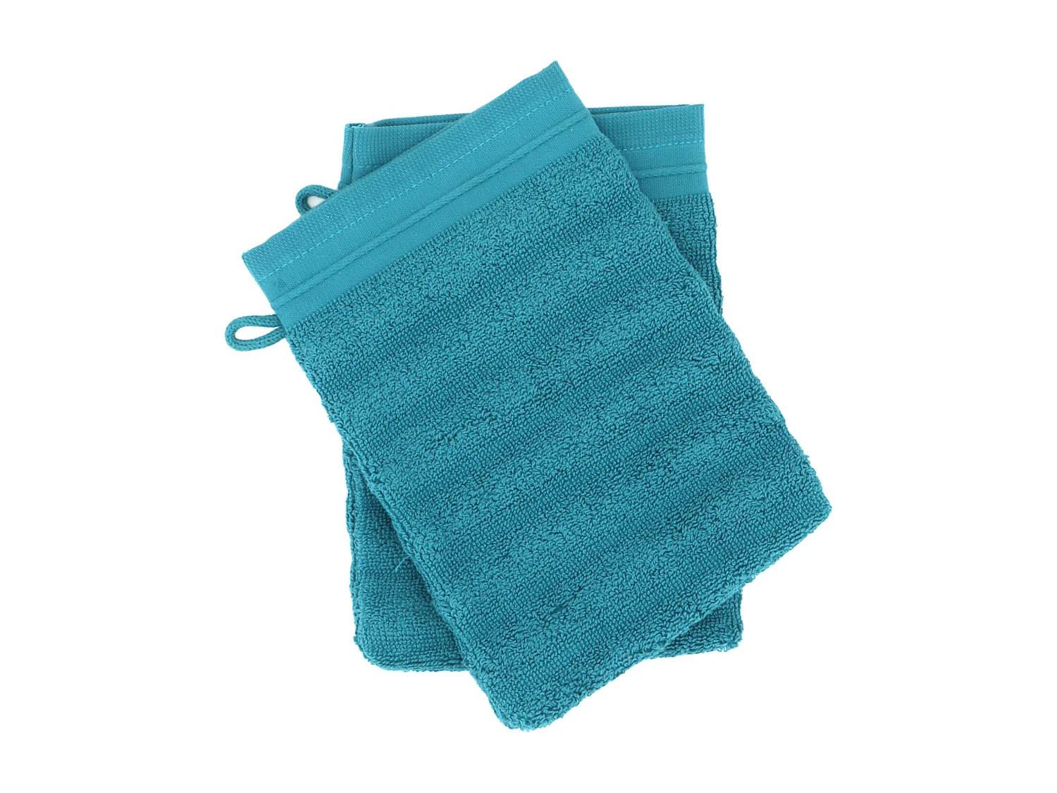 Lot de 2 gants de toilette 16x21 cm NATURAL STRIPES canard