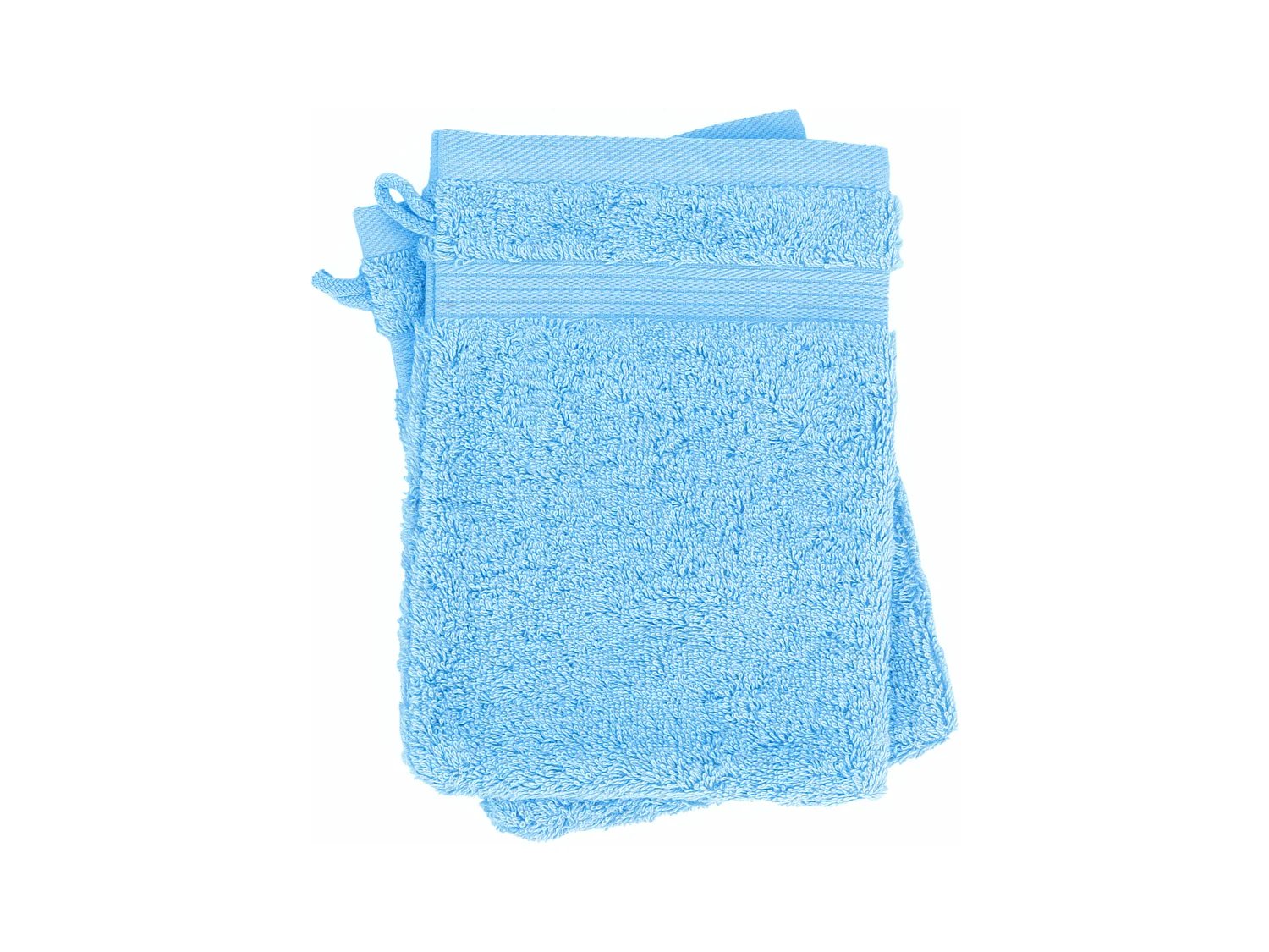 Lot de 2 gants de toilette 16x21 cm LUXOR bleu pâle