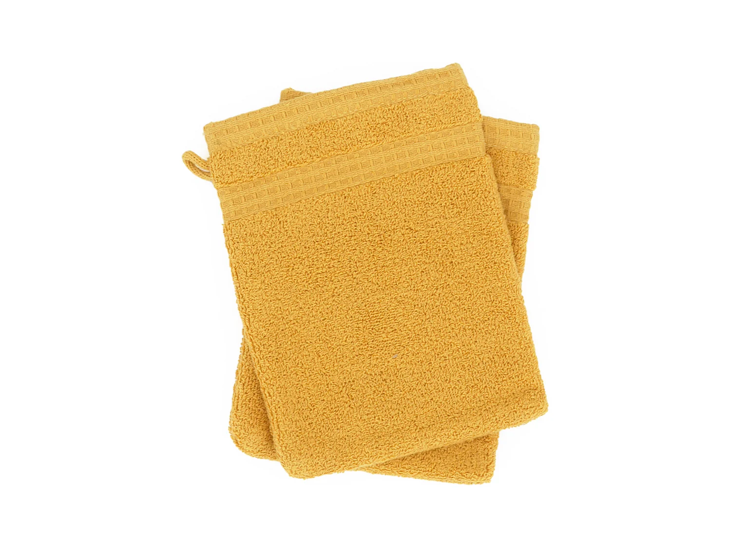 Lot de 2 gants de toilette 16x21 cm NATURAL curry