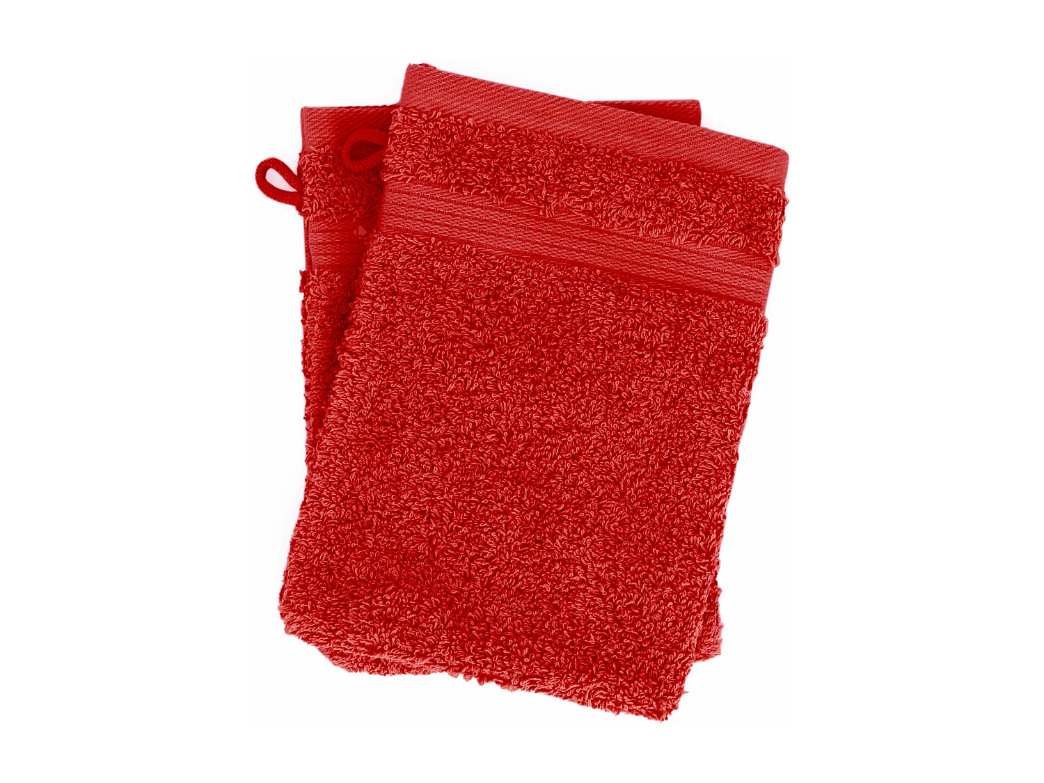 Lot de 2 gants de toilette 16x21 cm LUXOR bordeaux