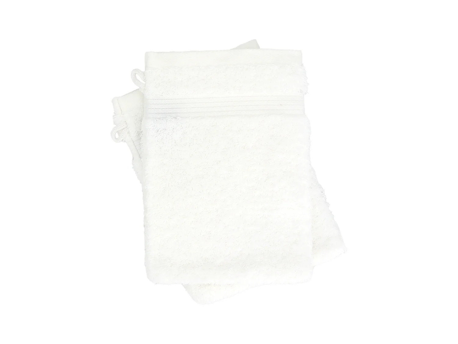 Lot de 2 gants de toilette 16x21 cm LUXOR blanc