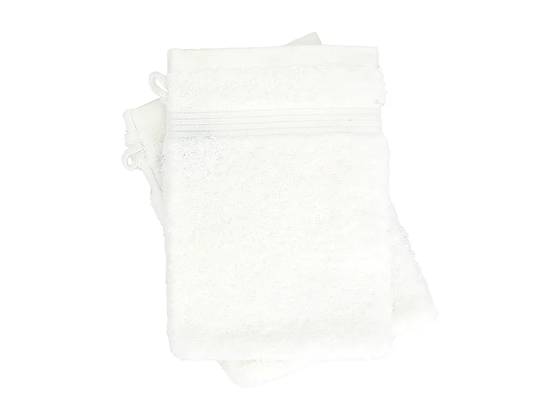 Lot de 2 gants de toilette 16x21 cm LUXOR blanc