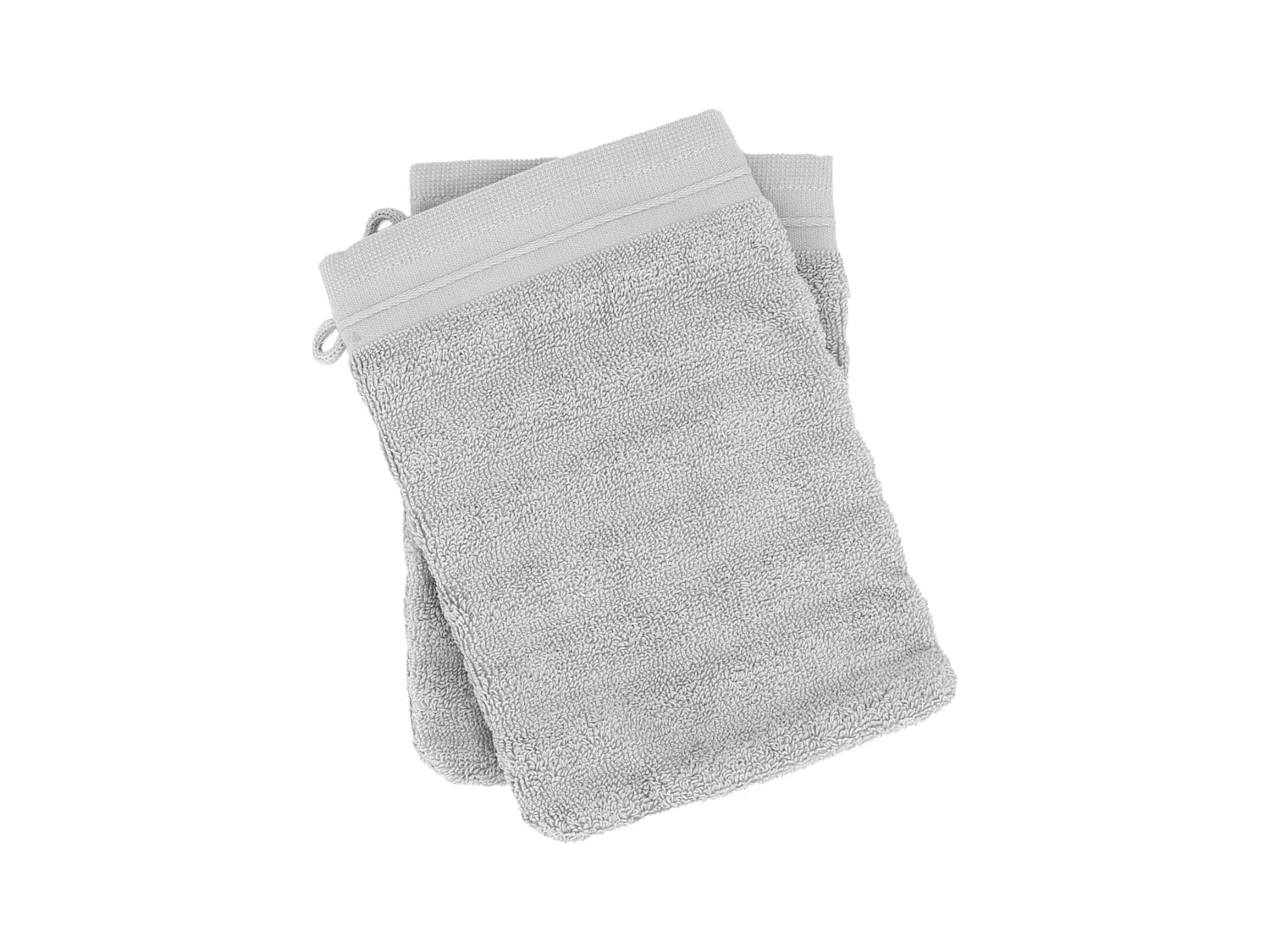 Lot de 2 gants de toilette 16x21 cm NATURAL STRIPES gris platine