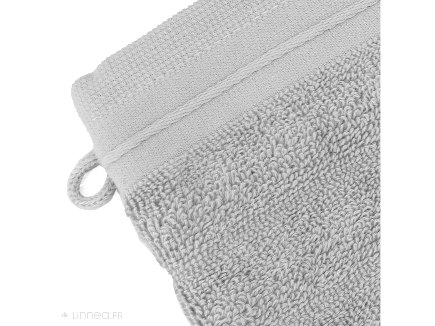 Lot de 2 gants de toilette 16x21 cm NATURAL STRIPES gris platine