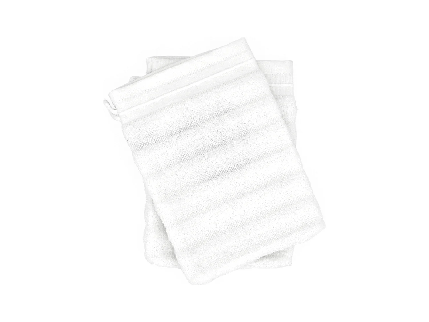 Lot de 2 gants de toilette 16x21 cm NATURAL STRIPES blanc