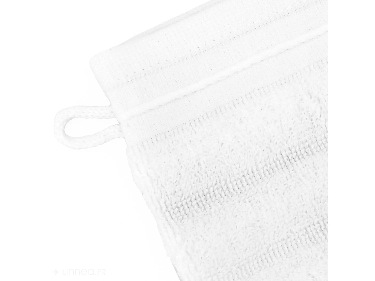 Lot de 2 gants de toilette 16x21 cm NATURAL STRIPES blanc
