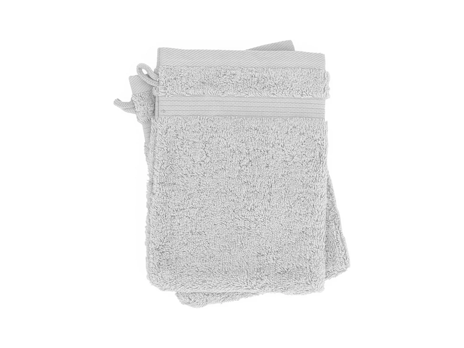 Lot de 2 gants de toilette 16x21 cm LUXOR argent
