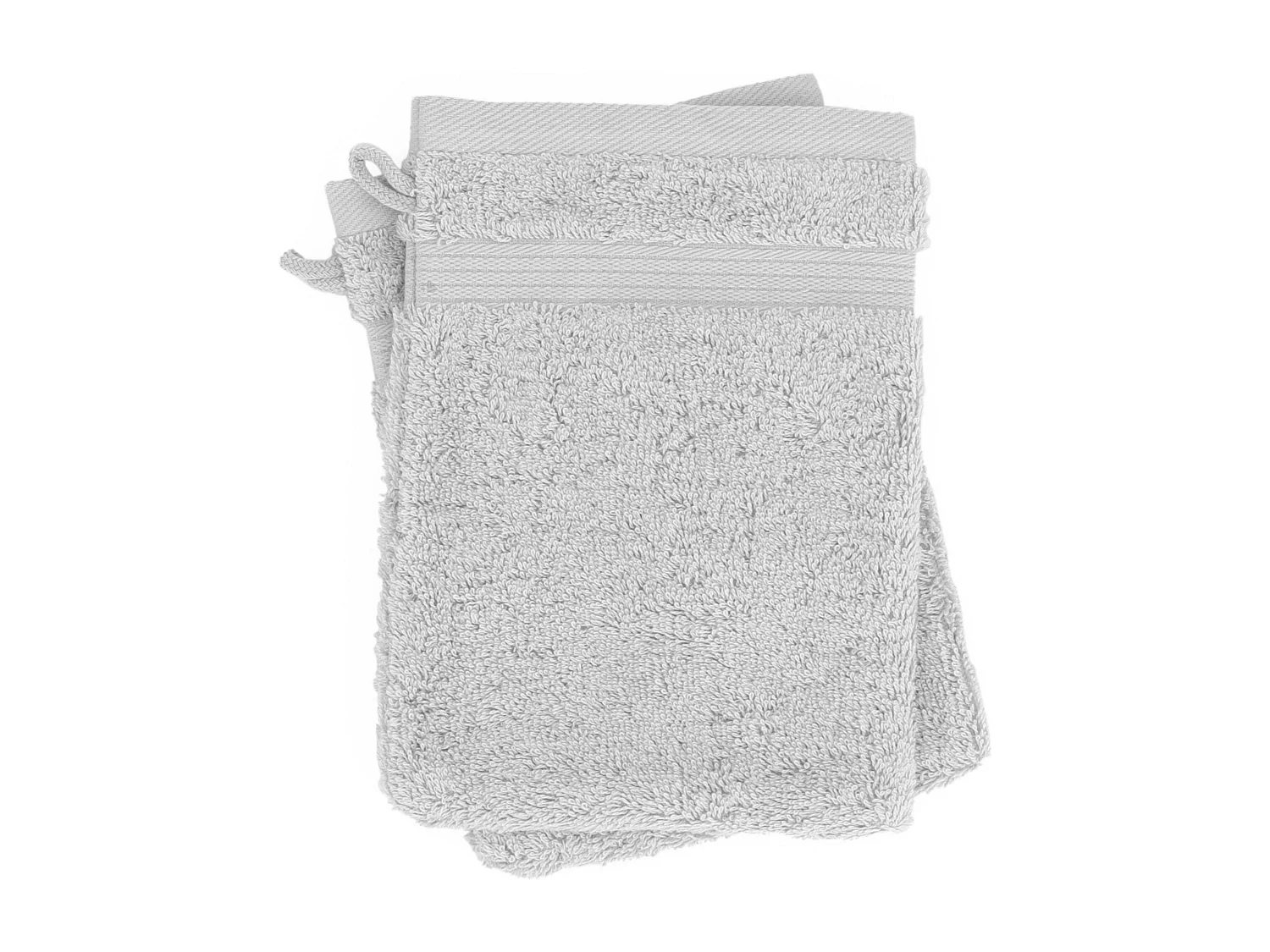 Lot de 2 gants de toilette 16x21 cm LUXOR argent