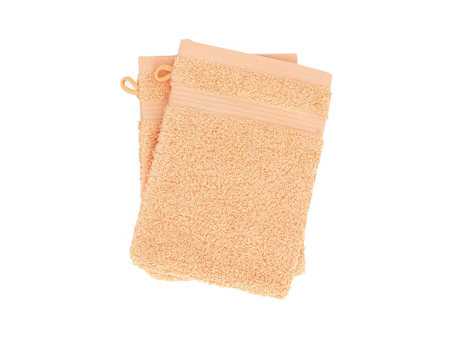 Lot de 2 gants de toilette 16x21 cm LUXOR orange aurore