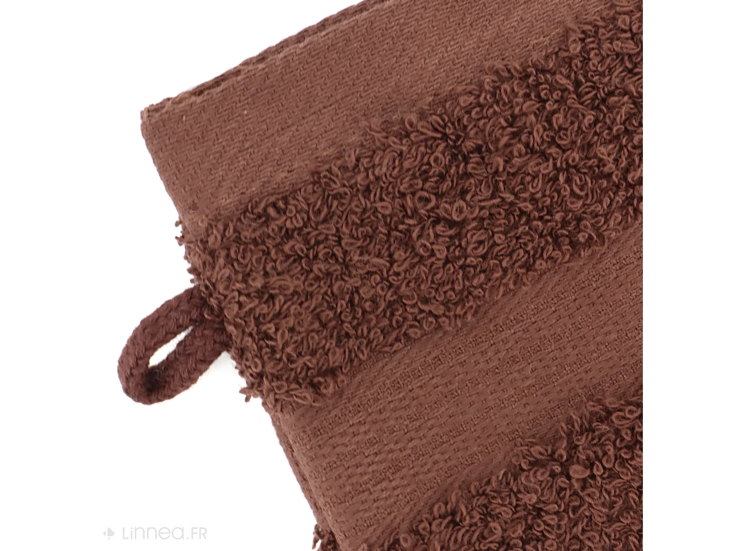 Lot de 2 gants de toilette 16x21 cm LUXOR marron