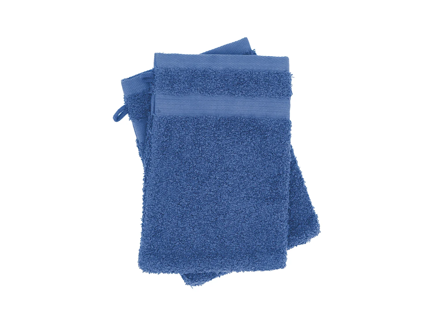 Lot de 2 gants de toilette 16x21 cm LUXOR bleu