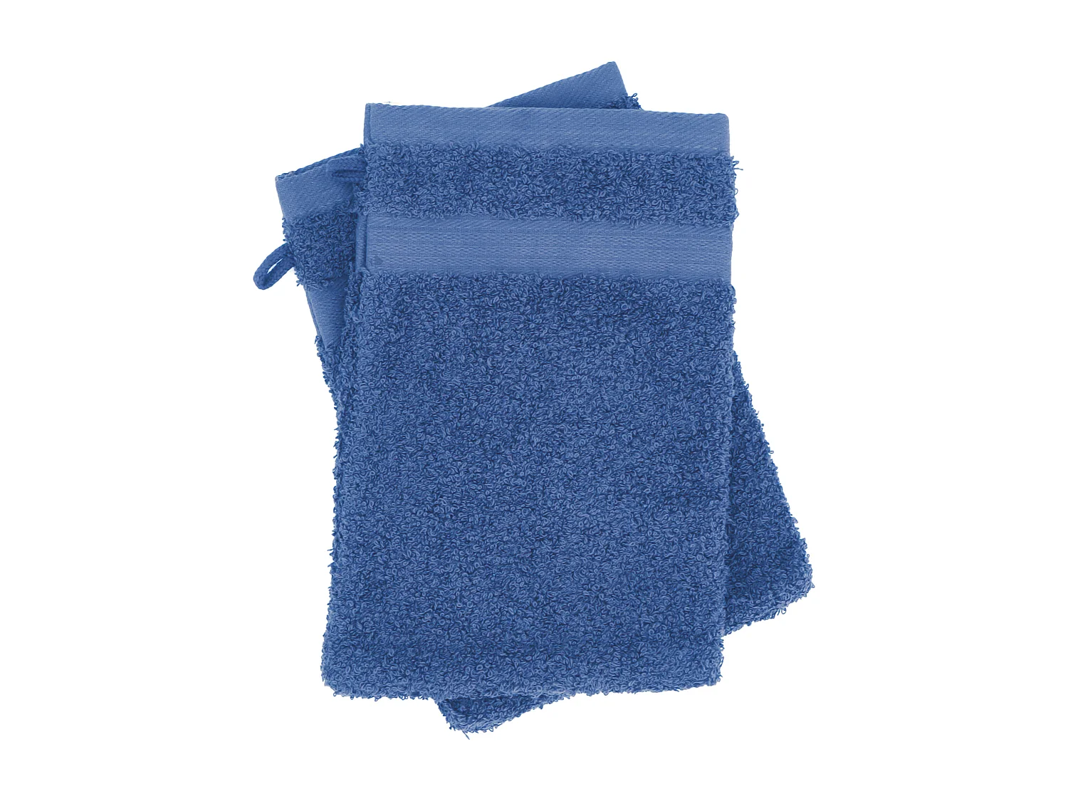 Lot de 2 gants de toilette 16x21 cm LUXOR bleu